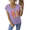 Purple, variant on GIFFIMY Women's Vertical Color Block Graphic V-Neck Short Sleeve T-Shirt White Standard Fit Everyday Top
