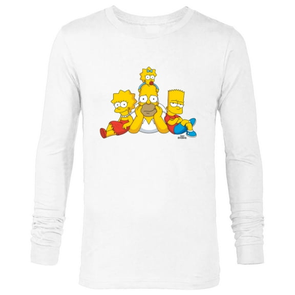The Simpsons Homer Lisa Bart and Maggie Portrait - Long Sleeve T-Shirt for Men - Customized-White