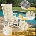 thumbnail image 4 of Chair Cushion High Back, Waterproof Outdoor Patio Seat Cushion, Non-Slip Secure Straps, Thick Comfortable Foam, Fade Resistant for Rocking Chairs, Porch, Gliders, Indoor and Outdoor Use Khaki, 4 of 5