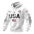 thumbnail image 2 of Iaqnaocc 250 Anniversary Usa Sweatshirt for Men Waffle Shirts for Men 250 Anniversary Usa Shirt American Flag Patriotic American Flag Pullover White M, 2 of 5