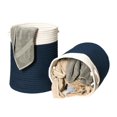 thumbnail image 3 of Colonial Mills Nicholas 2-Tone Hampers - Navy 17"x17"x22", 3 of 3