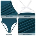 thumbnail image 5 of MecTo Women's Vintage One-Piece Tummy Control Swimsuit – Retro Halter Bathing Suit with High-Waisted Design, Removable Padded Cups & Quick-Dry Fabric (S-XXL), 5 of 8