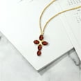 thumbnail image 5 of Gem Stone King 18K Yellow Gold Plated Silver Cross Pendant Necklace for Women (2.85 Cttw, Garnet Gemstone January Birthstone, Oval 6X4MM, With 18 inch Silver Chain), 5 of 5