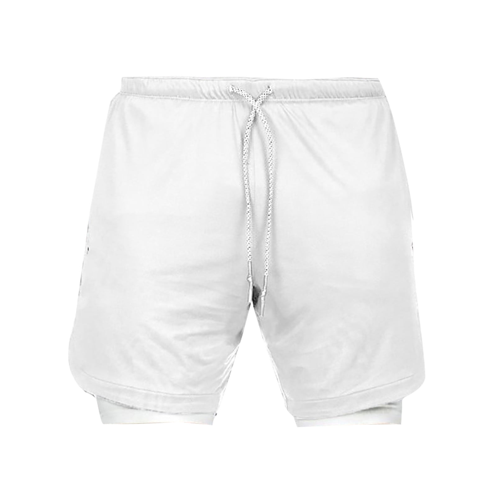 Athletic Shorts Mens Basic white striped elastic waist BRAND NEW Size Small 
