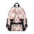 thumbnail image 3 of Football Bow Pink Pattern Cute School Backpack Bag for School with Padded Back and Adjustable Shoulder Straps 15.25"x11.5"x5.25", 3 of 5