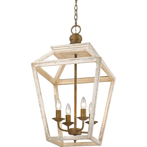 Open Box Golden Lighting Haiden 4-light Pendant in Burnished Chestnut