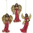 thumbnail image 1 of HHHC 4.75" Resin Red & Gold African American Angel Ornament 3/asstd, 1 of 1