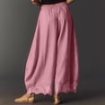 thumbnail image 4 of Evdexr Palazzo Pants for Women Lace Trim Drawstring Trousers 2026 Summer Elastic Palazzo Pant Lightweight High Waisted Flowy Boho with Pockets L, 4 of 5