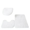 thumbnail image 1 of 3pc Bathroom Set Rug Mat Toilet Lid Cover Plain Solid Color Bathmats, 1 of 4