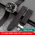 thumbnail image 2 of Correa de reloj de cuero genuino curvada de 22 mm para C-asio EQB-800BL EQB-501 EQB-900 EDIFICE/EQB-500 Correa de reloj de goma impermeable para hombre, 2 of 5