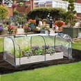 thumbnail image 2 of Outsunny Portable Mini Cloche Greenhouse with Zipper Doors, 7' L x 3' W x 2.5' H, Waterproof UV Protected Cover, 2 of 9