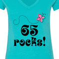 thumbnail image 4 of Inktastic 65th Birthday 65 Rocks Women's V-Neck T-Shirt, 4 of 5