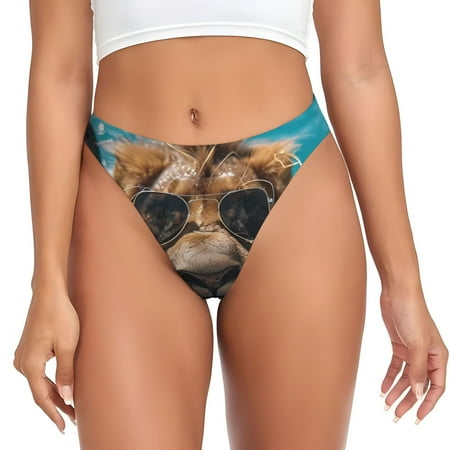 Sigee Hawaiian Swimming Lion for Women s G-String Panty  Low Rise  Soft Lace Perfect for Everyday Wear or Special Occasions-XX-Large