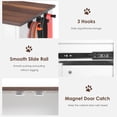 thumbnail image 4 of Prilinex Dog Feeding Station with Storage, Pet Storage Cabinet with 2 Elevated Bowls and 3 Hooks, Pet Organizers for Food & Supplies, White, 4 of 9