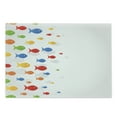 thumbnail image 1 of Fish Cutting Board, Types of Colored Fishes Floats on Grey Background Sea Animals Mammals Pattern, Decorative Tempered Glass Cutting and Serving Board, Large Size, Multicolor, by Ambesonne, 1 of 1