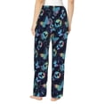 thumbnail image 3 of Xecao Blue Butterfly Women's Straight Lounge Pajama Pants: The Epitome of Relaxed Sleepwear, 3 of 9