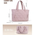thumbnail image 5 of Quilted Tote Bag for Women, Lightweight Puffer Tote with Zipper, Travel Work Nurse Gym Bag, 5 of 7