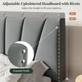 thumbnail image 3 of Amolife Queen Size Platform Bed Frame with Adjustable Velvet Upholstered Headboard, Gray, 3 of 8