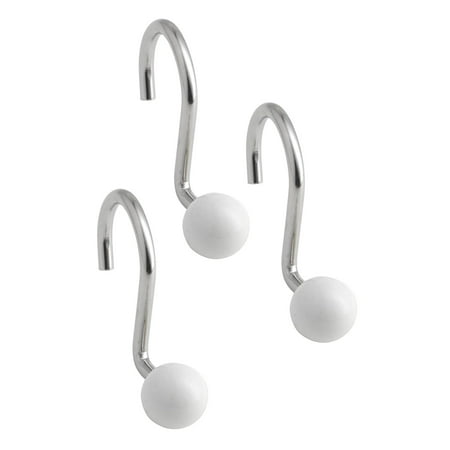 Ball White Metal Shower Hooks