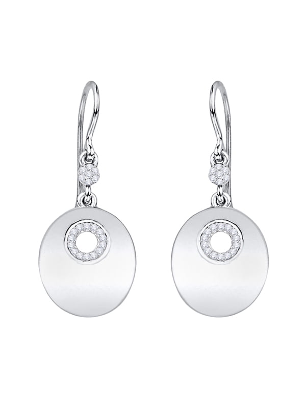 1//6 cttw, G-H, I2-I3 KATARINA Prong Set Diamond Circle Dangle Earrings in Gold or Silver