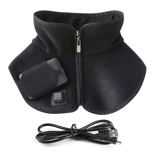 Portable Heated Neck Wrap for Pain Relief, Electric Winter Cold Weather Warmer, USB Rechargeable Warming Pad, Adjustable Heat Settings, Gray