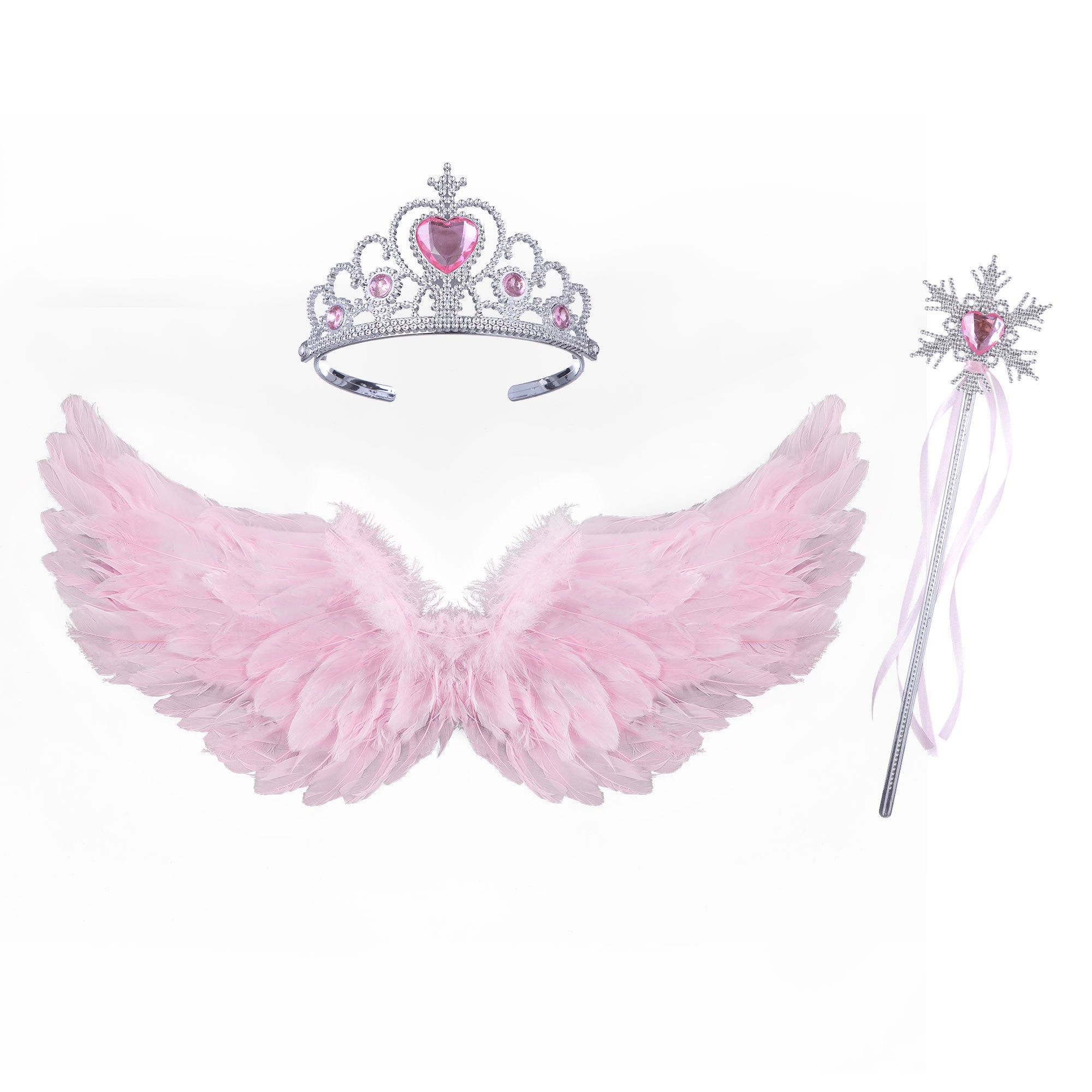 Costume d'Halloween - Ailes d'ange féeriques Noir et Blanc, avec bande élastique, décorations en