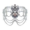 thumbnail image 1 of Máscara de , cubierta facial con cadena para baile, baile, juego de roles, disfraces Plata, 1 of 8