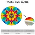 thumbnail image 6 of Tie Dye Colorful Flower Pattern Round Fitted Tablecloth with Elastic Edge,Dining Table Cover Waterproof,Outdoor Round Tablecloth for Camping,Dining,Indoor and Outdoor, 6 of 7