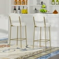 thumbnail image 3 of TesNus Counter Height Bar Stools 41.34"H Creamy White Velvet Round Seat Gold Metal Frame Set Of 2 For Dining Room, 3 of 9