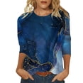 thumbnail image 1 of PENGXIANG Hauts à Manches Longues pour Femmes Tunique Col Rond Blouse d'Automne Chemises Amples Imprimées, 1 of 4