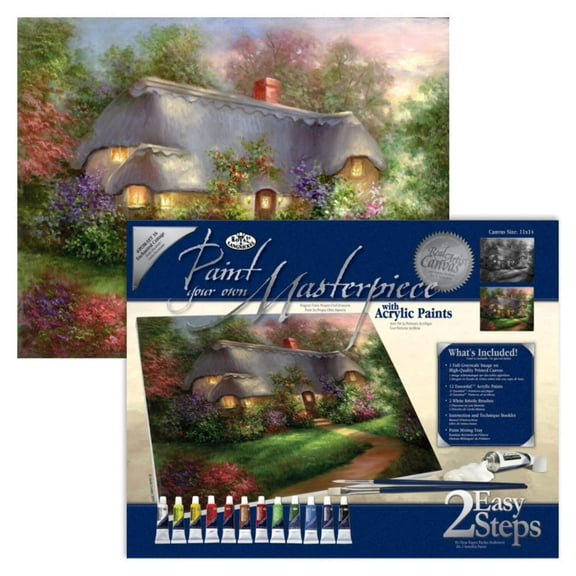 Royal & Langnickel Paint your own Masterpiece™ 17pc, Enchanted Cottage Acrylic Painting Project