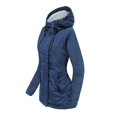 thumbnail image 3 of Women's Hooded Corduroy Cotton Coat with Fleece Lining, Mid-length Thickened Warm Winter Parka, Blue, Size XXL, 3 of 5