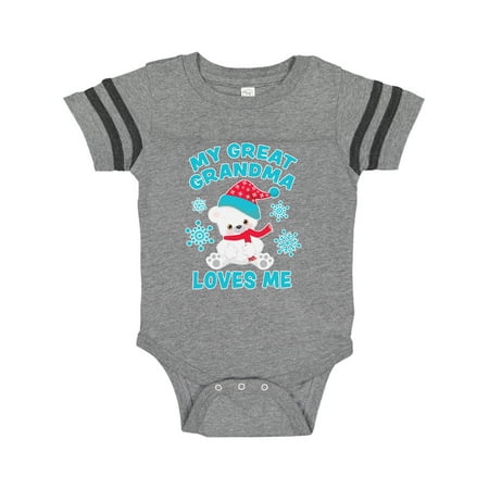 

Inktastic Polar Bear My Great Grandma Loves Me in Santa Hat Gift Baby Boy or Baby Girl Bodysuit