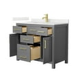 thumbnail image 2 of Beckett 42" Dark Gray Single Vanity & Giotto Quartz Top (1-Hole) & Gold Trim, 2 of 5