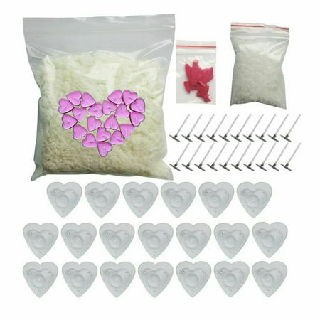 iMeshbean Candle Making Supplies Heart Shape Box Wicks Dye Soy Wax Diy Kit