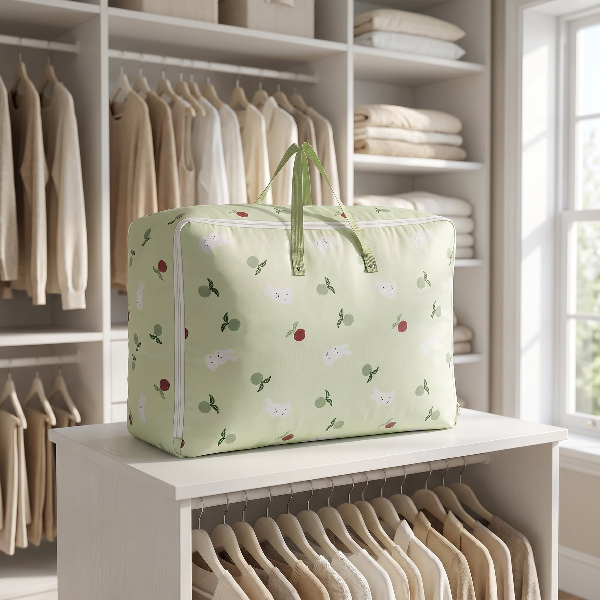 Unique Bargains Extra Big Capacity Oxford Organizer Bag Green 23.6" x 9.8" x 15.7"