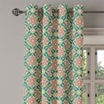 thumbnail image 3 of Ambesonne Eastern Grommet Curtain, Mosaic Florets Chevron, 50" x 63", Forest Green Pale Pink, 3 of 6