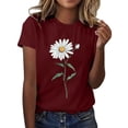 thumbnail image 2 of LiMoi Short Sleeve Shirts for Women Trendy Womens T Shirts Casual Cotton Womens T Shirts Casual Graphic Dressy Oversized Tshirts Workout New Arrivals, 2 of 5