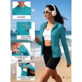 thumbnail image 3 of NELEUS Womens Hooded Athletic Jackets Workout Jacket Full Zip with Thumb Holes and Pockets,Light Green,US Size M, 3 of 11