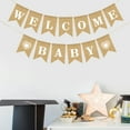 thumbnail image 5 of HINTRMENT 1Set Linen Welcome Baby Girl Banner Khaki Heart Shape Swallowtail For Indoor Outdoor Decoration 16x0.05in, 5 of 8