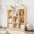 thumbnail image 7 of TROPOW 8 Cubby Kids Bookshelf with Castle Shape, Kids Reading Nook w/Toy Storage Organizer, Multiful Storage Display Case for Playroom Children's Room Nursery, 7 of 7