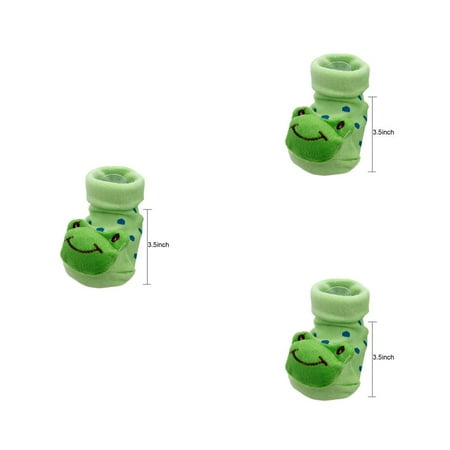 

3pcs Baby Toddler Newborn 3D Cartoon Frog Short Sock Slipper Shoe Children Winter Socks Slipper Shoes