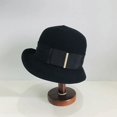 thumbnail image 4 of Sombreros de paja de papel de banda ancha con tira de Metal para mujer, sombrero de cubo de pescador informal, protector solar, vacaciones, playa, moda de verano, nuevo, 4 of 4