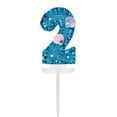 thumbnail image 1 of 3 Inch Birthday Number Candle, Blue Shell Sequins Number Candles Glitter Number Candle Cake Numeral Candles Cake Topper for Birthday Anniversary Mermaid Themed Party (2), 1 of 7