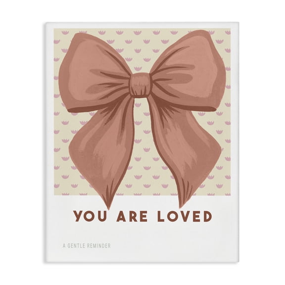Stupell Industries Bohemian Coral Bow You Are Loved Canvas Art, 16 x 20, by Courtney Haley