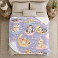 thumbnail image 5 of Dreamy Kitten Moon Star Pattern, Mystical Pet Portrait Pattern, Warm Flannel Blanket for Living Room and Bedroom, Cat Lovers Just Because Gift, Pet Lover Home Decor, 5 of 9