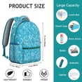 thumbnail image 4 of Coastal Seahorse Backpack for Student Waterproof Durable Composite Oxford Cloth with Tropical Seashells and Waves Print, Adjustable Straps, Comfortable and Spacious for School and Beach, 4 of 6