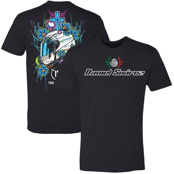 Men's Trackhouse Racing Team Collection  Black Daniel Suarez Helmet T-Shirt