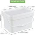 thumbnail image 2 of Zopnny 4 Pcs 2.6 Gallon Plastic Bucket with Lid, Food Grade Bucket 10L Utility Industrial Pail with Handle (White), 2 of 7