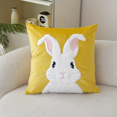thumbnail image 3 of Almohada estuche de conejito de pascua 45x45cm funda de almohada de conejo de felpa (frente de conejo) amarillo, 3 of 5
